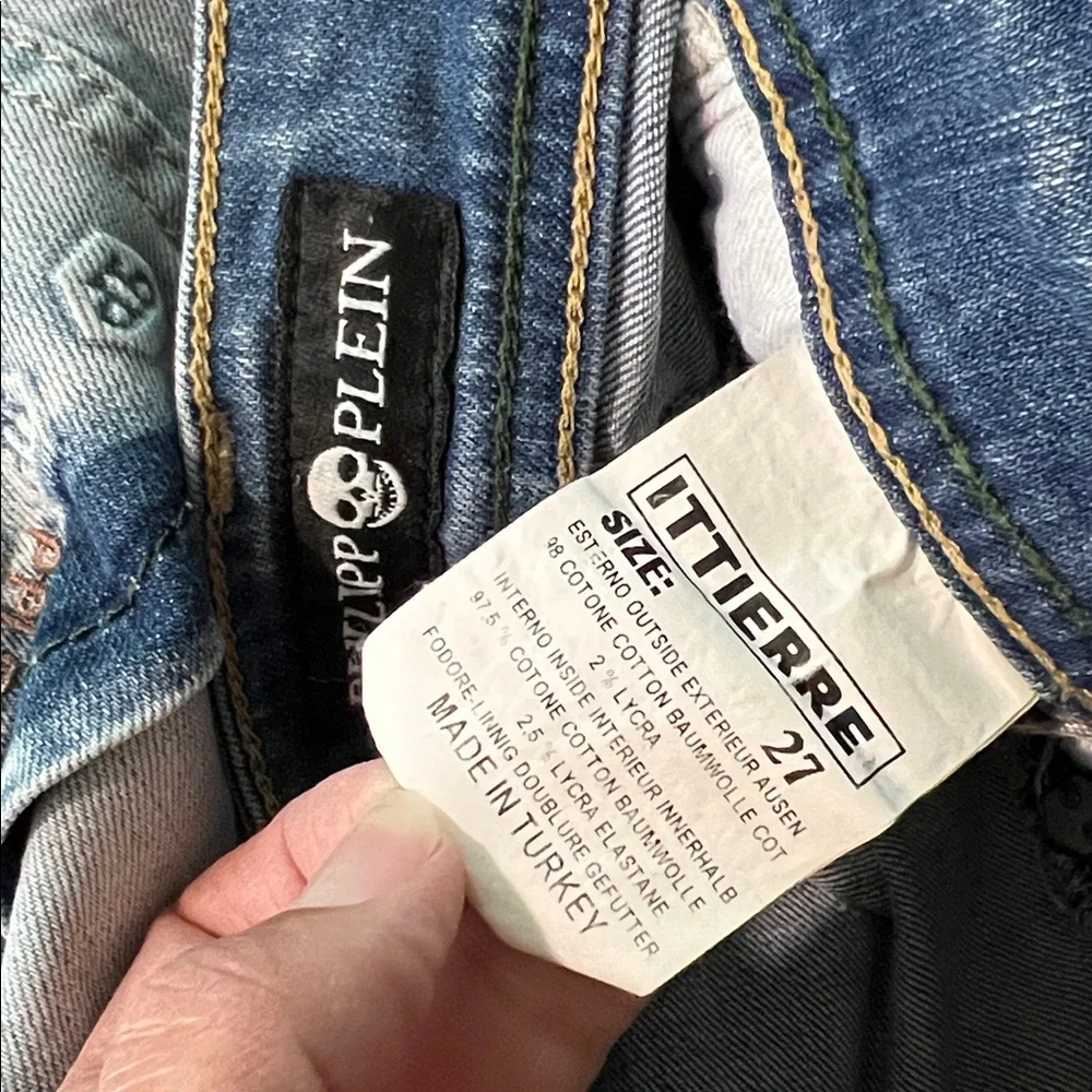 Philipp Plein Distressed Light Wash jeans size 27